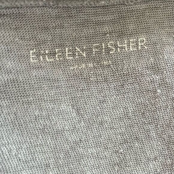 Eileen Fisher Silver T-shirt Size Small Linen - Picture 3 of 5